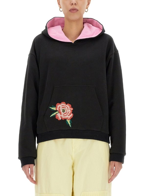 Floral Embroidered Reversible Hoodie