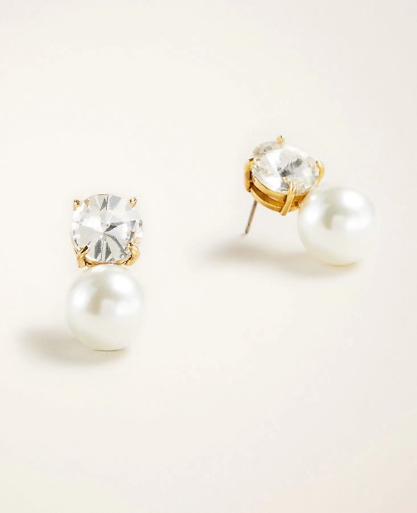Crystal Pearlized Drop Earrings | Ann Taylor