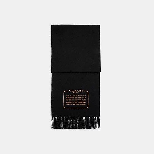 Embroidered Patch Cashmere Muffler