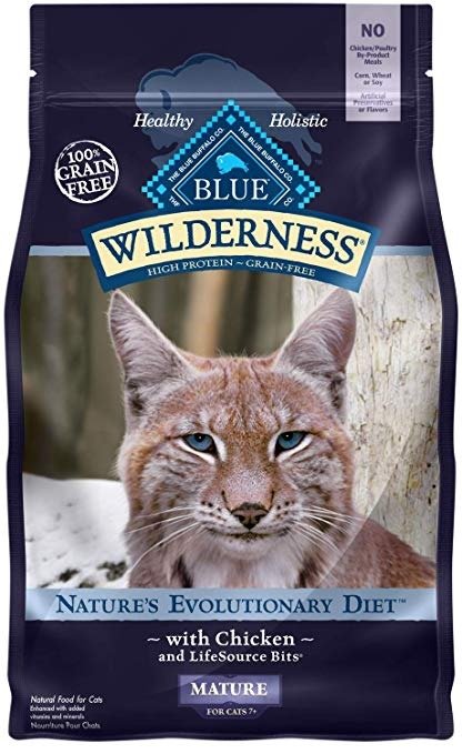 Wilderness High Protein Grain Free, Natural Mature Dry Cat Food, Chicken 5-lb