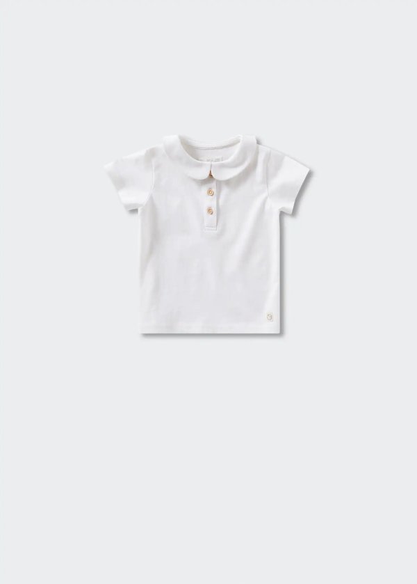 Babydoll collar cotton t-shirt - Girls | Mango Kids USA