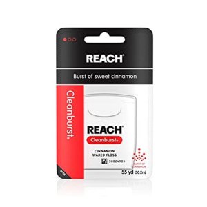 Reach Cleanburst Waxed Dental Floss, Oral Care, Cinnamon Flavored, 55 Yards (Pack of 6)