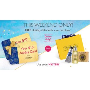 +3 Free Samples with any Purchase @ L'Occitane
