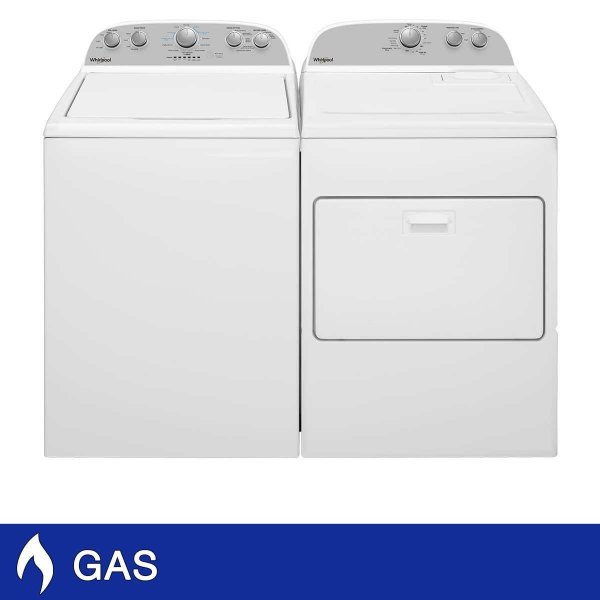 3.8 cu. ft. Washer and 7.0 cu. ft. GAS Dryer with AutoDry Drying System in White