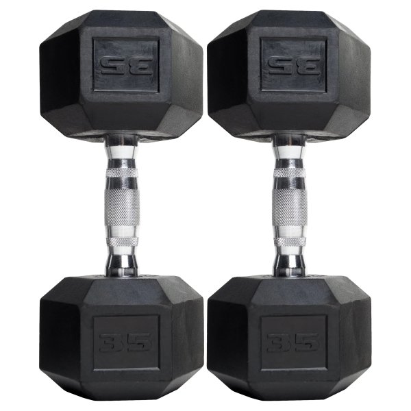 (2 pack) CAP Barbell Coated Hex Dumbbell, Single 35 lbs
