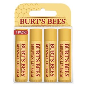 Burt's Bees 100% Natural Moisturizing Lip Balm, Beeswax, 4 Tubes in Blister Box