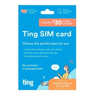 Ting Mobile Sim Card Kit w/$30 service credit included