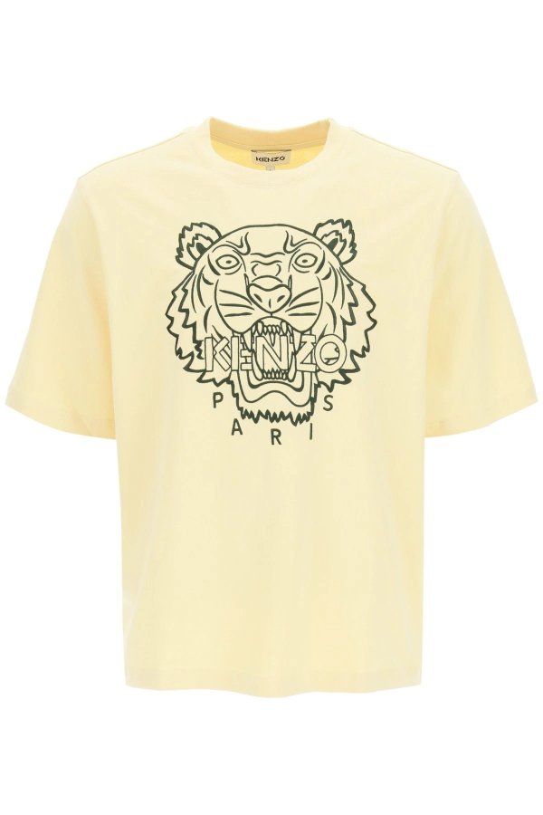 oversized t-shirt with tiger embroidery