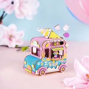 Rolife Dream Hand Crank Music Box with Inner Machine-3D Wooden Puzzle DIY Assemble Toys