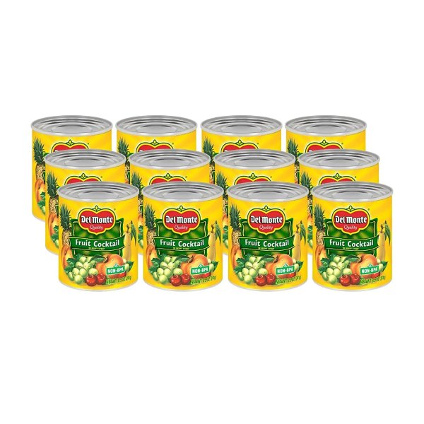 Canned Fruit Cocktail in Heavy Syrup, 8.5 Ounce Pack of 12