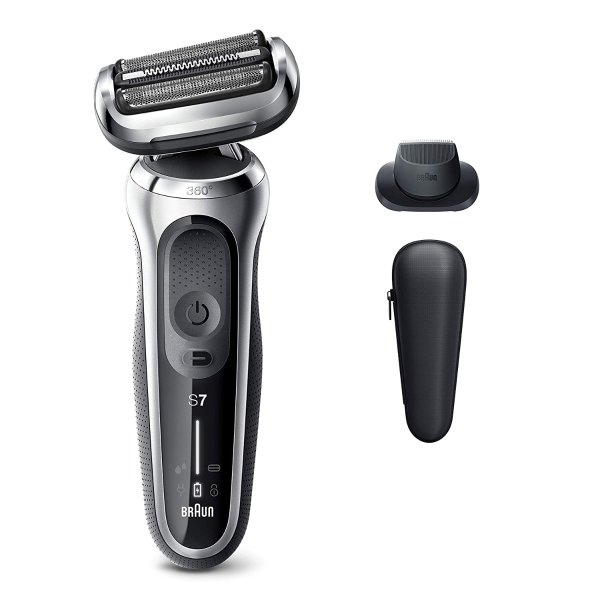 Electric Razor for Men, Series 7 7020s 360 Flex Head Electric Foil Shaver with Precision Beard Trimmer, Rechargeable, Wet & Dry and Travel Case