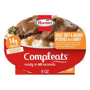 HORMEL COMPLEATS Roast Beef & Mashed Potatoes With Gravy Microwave Tray, 9 oz. (6 Pack)