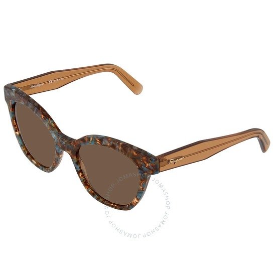 Ferragamo Dark Brown Gradient Cat Eye Ladies Sunglasses SF877S 426 54