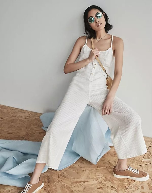 Textured Cover-Up Jumpsuit