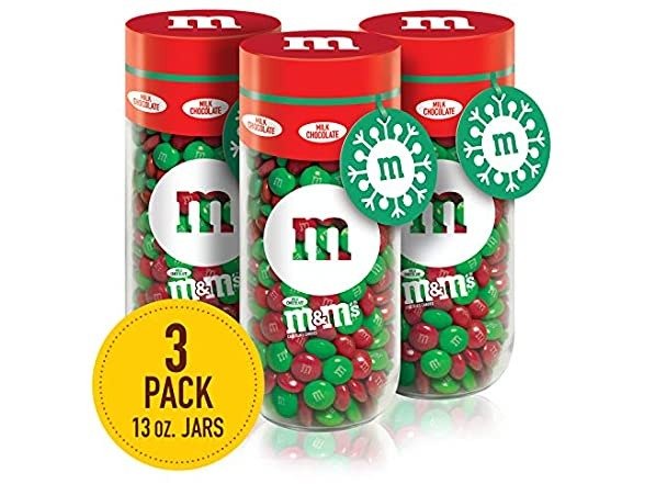 Milk Chocolate Christmas Candy Gift, 13 Ounce Jar, Pack of 3