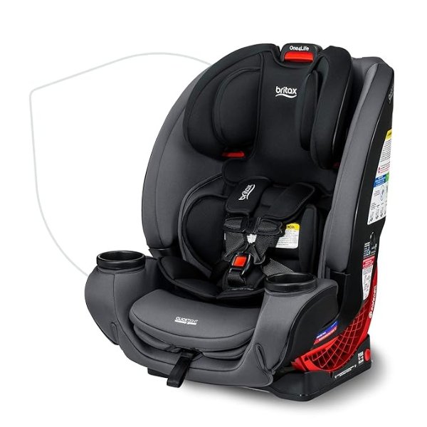 One4Life Convertible Car Seat, 10 Years of Use from 5 to 120 Pounds, Converts from Rear-Facing Infant Car Seat to Forward-Facing Booster Seat, Machine-Washable Fabric, Onyx Stone