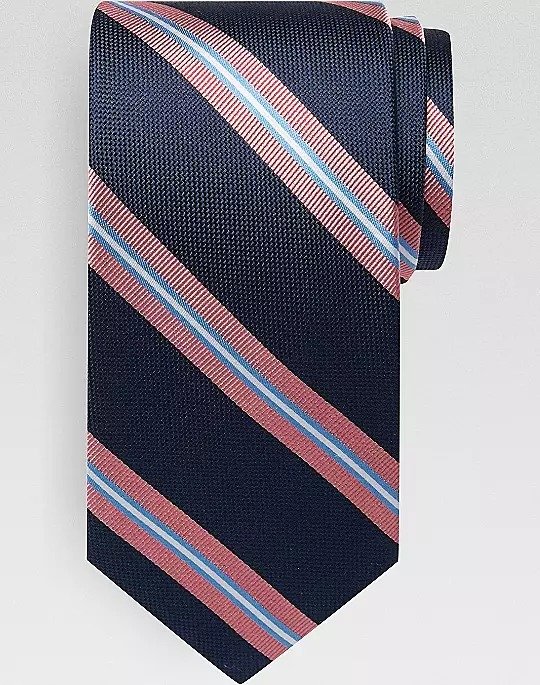 Blue & Pink Stripe Narrow Tie