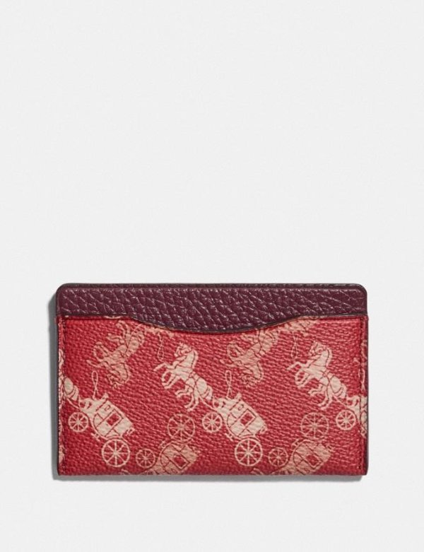 Small Card Case With Horse and Carriage Print