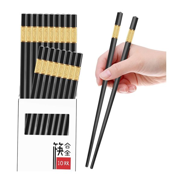PTNITWO 镶金边玻璃纤维筷子10双