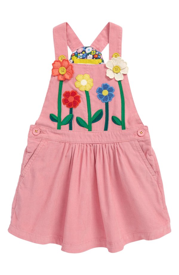 Kids' Embroidered Corduroy Pinafore