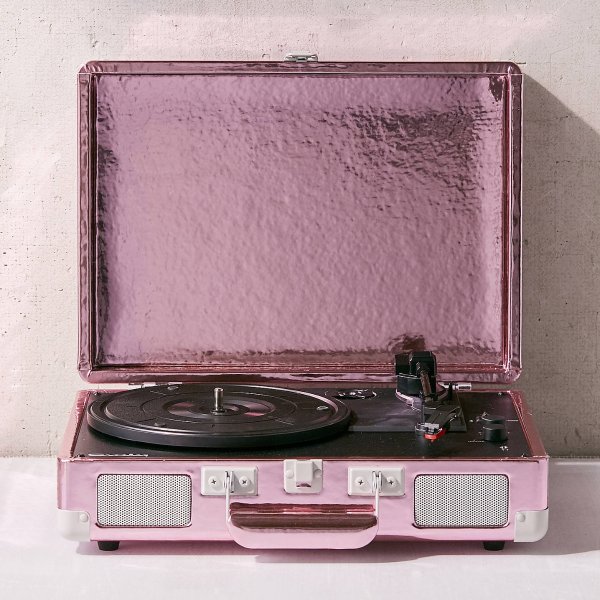 Crosley UO Exclusive Pink Foil Cruiser Bluetooth Record Player