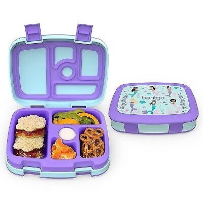 Kids' Prints Leak-proof, 5 Compartment Bento-Style Lunch Box - Mermaids