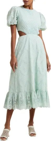Esse Eyelet Embroidered Cutout Cotton Dress