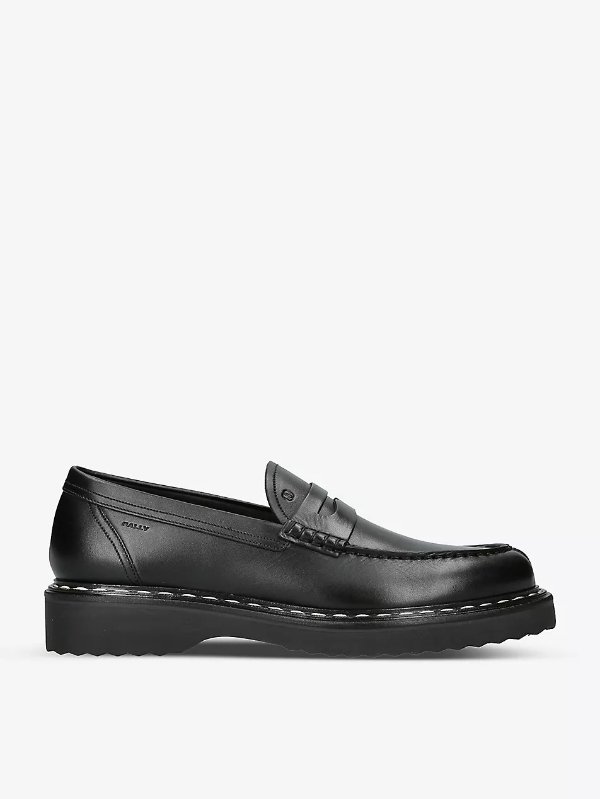 Necko contrast-trim leather loafers