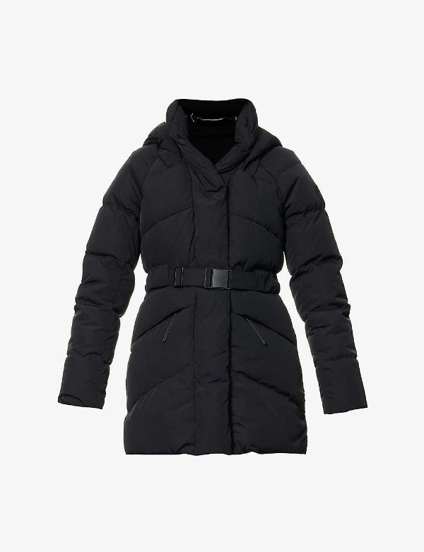 Marlow padded belted shell-down coat