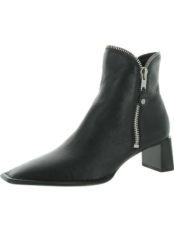 Lane Womens Leather Square Toe Booties
