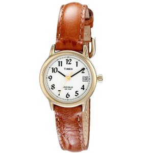 Timex Women's T2J761 Easy Reader Brown Leather Strap Casual Watch