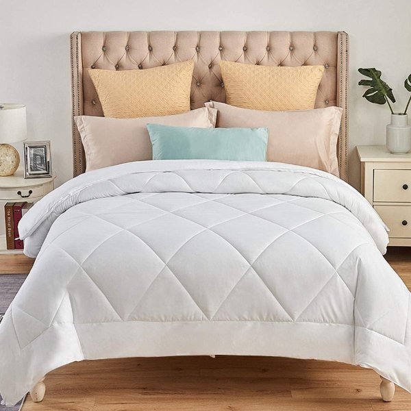 JML Luxury All Season Down Alternative Comforter King Size - Soft Summer Brushed Microfiber Comforter Insert with 8 Corner Loops - Diamond Stitched Duvet Insert