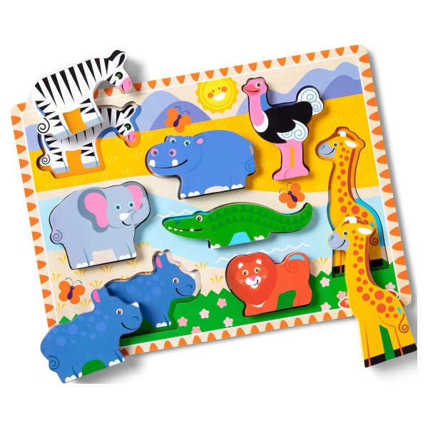 Safari Wooden Chunky Puzzle - 8 Pieces - FSC-Certified Materials