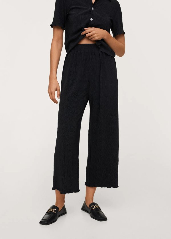 Textured culotte pants - Women | Mango USA