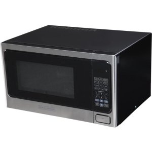 Black & Decker EM031MAB-X1 1.1 cu. ft. 1000W Microwave Oven, Stainless Steel/Black