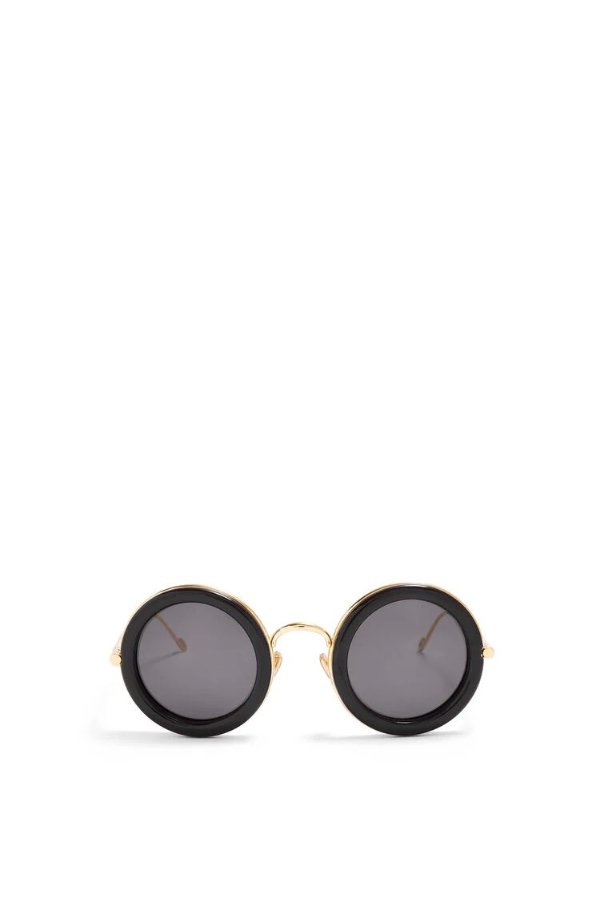Round sunglasses in acetate Black Gold - LOEWE