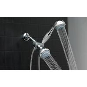 Chrome 5-Function Deluxe Twin Showerhead with Massager @ Groupon