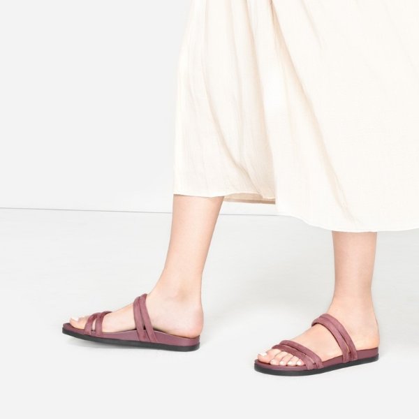 Pink Strappy Slip-On Sandals|CHARLES & KEITH