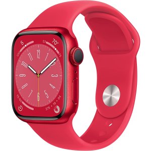 史低价：Apple Watch Series 8 GPS 41mm 红色运动表带