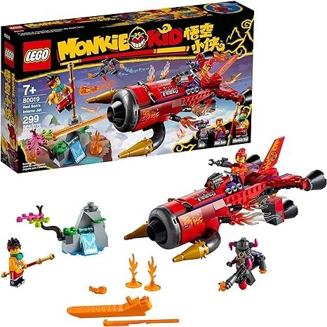 Monkie Kid Red Son’s Inferno Jet 80019 Building Kit (299 Pieces)