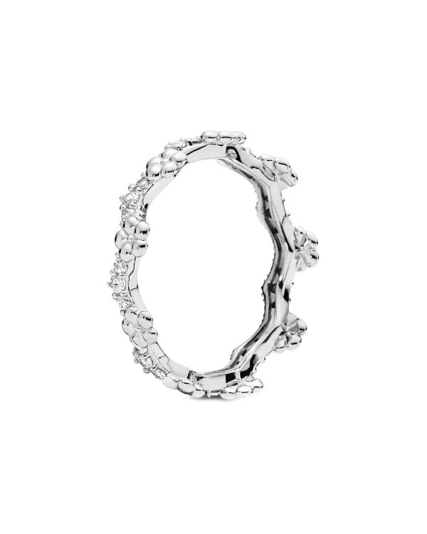 Silver CZ Flower Crown Ring