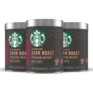 Starbucks Premium Instant Coffee, Dark Roast, 3.17oz, 3cans
