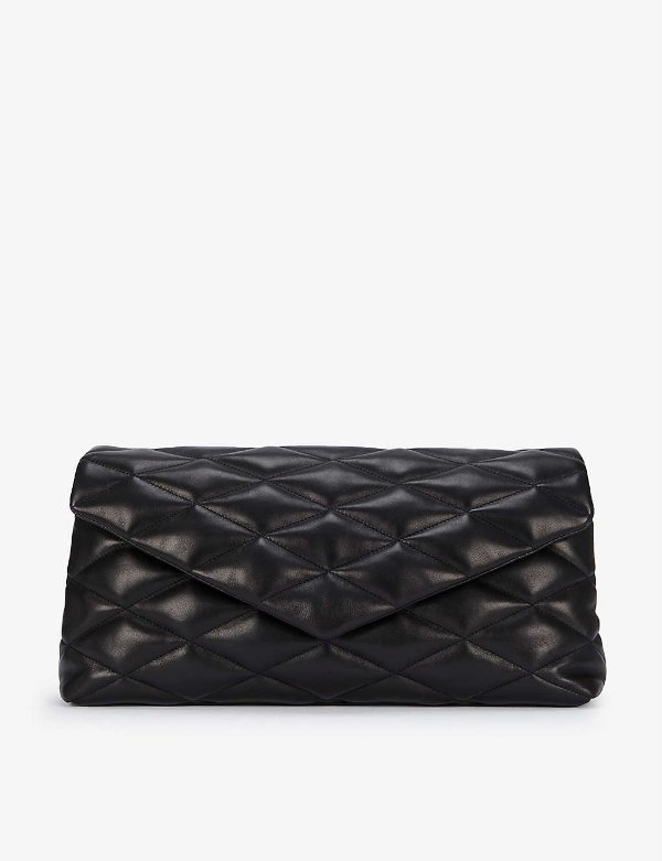 Monogram quilted leather clutch bag