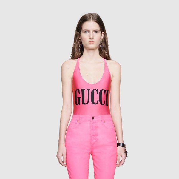Gucci - Sparkling swimsuit with Gucci print