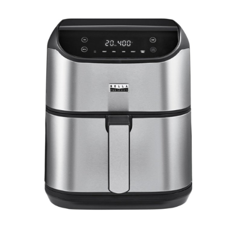 Bella Pro Series - 6-qt. Digital Air Fryer with Stainless Finish - Stainless Steel