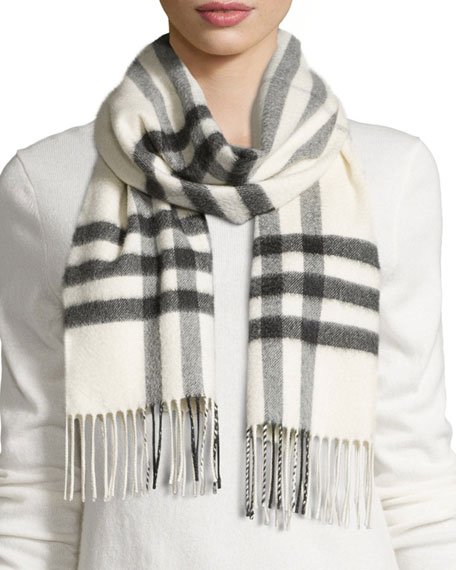 Giant-Check Cashmere Scarf