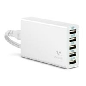 Volmate White 5V/5A (25 Watt) 5-Port USB Desktop Wall Charger @ Amazon