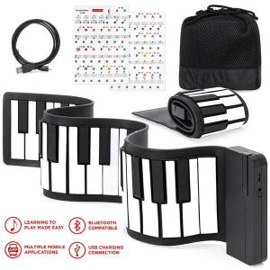 Last Day: Kids 49-Key Portable Roll-Up Piano Keyboard Musical STEM Toy w/ Bluetooth