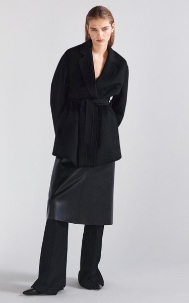 Cenda Belted Wool-Cashmere Wrap Jacket