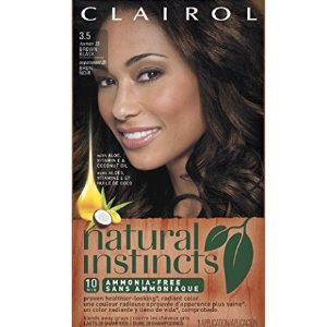 Clairol Natural Instincts, 3.5 / 35 Ebony Mocha Brown Black, Semi-Permanent Hair Color, 1 Kit